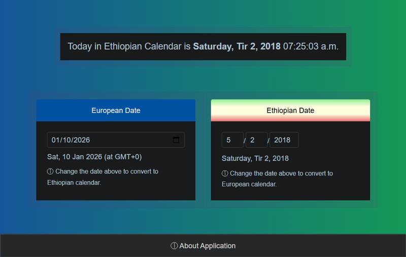 Open Source Ethio-European Date Converter